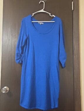 NY Collection Royal Blue Mini Dress with Scoop Neck Small